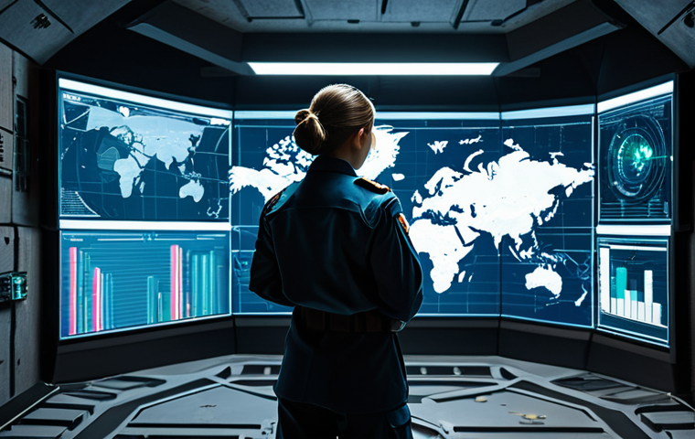 A focused commander, a person of unspecified gender, in a modest tactical uniform, stands intently studying a large, illuminated holographic tactical map displaying complex strategic data and troop movements. The setting is a high-tech command center within a fortified, post-apocalyptic bunker, with various data screens in the background. The atmosphere is calm and concentrated, reflecting deep strategic thought. The subject is fully clothed, in appropriate attire, safe for work, and professional. Perfect anatomy, correct proportions, natural pose, well-formed hands, proper finger count, and natural body proportions are essential. The image should have professional photography, cinematic lighting, ultra-detailed, and realistic rendering, suitable for family-friendly viewing.