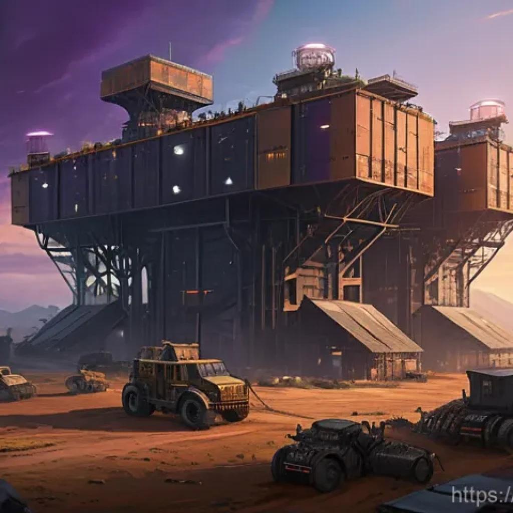 에이지오브제트 장기전 대비법 - **Prompt: Resourceful Post-Apocalyptic Fortress**
    "A sprawling, highly fortified post-apocalypti...