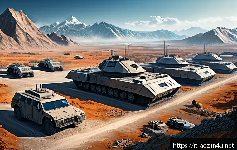 에이지오브제트 특수 자원 활용 전략 - A detailed digital illustration of a futuristic military base in a post-apocalyptic world, surrounde...